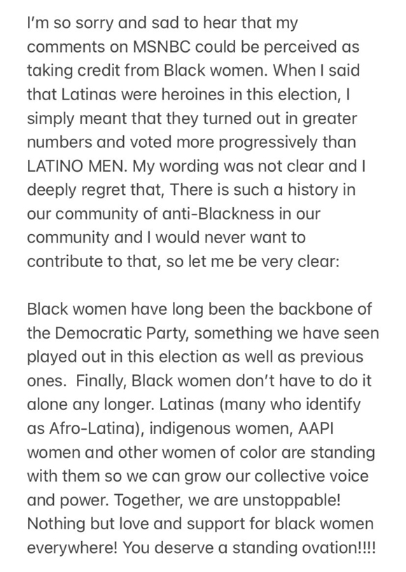 Eva Longoria apologizes for making remarks that were considered anti-Black.