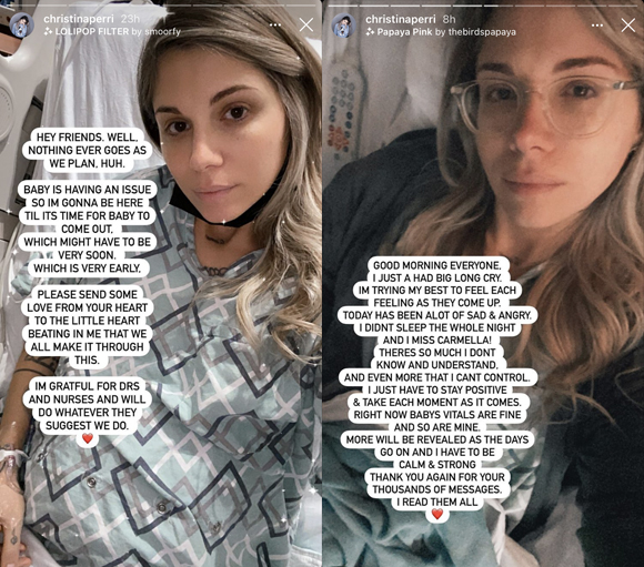 Christina Perri prengancy complications instagram post