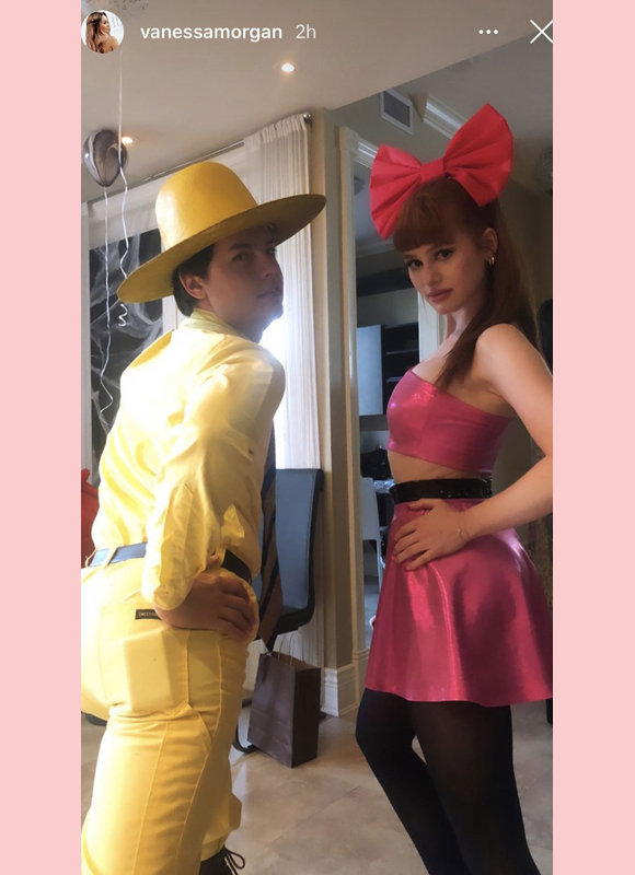 cole sprouse and madelaine petsch at vanessa morgan's baby shower