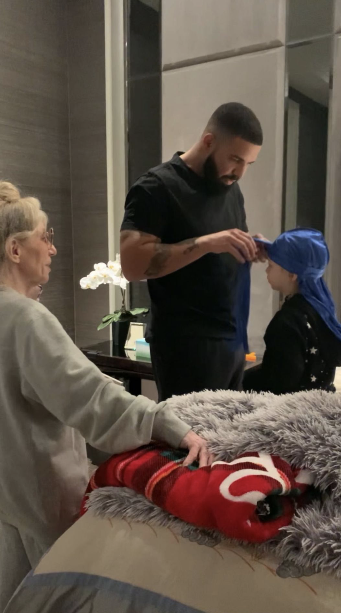 Drake, Sandy Graham, Adonis Getting Ready On Instagram Story