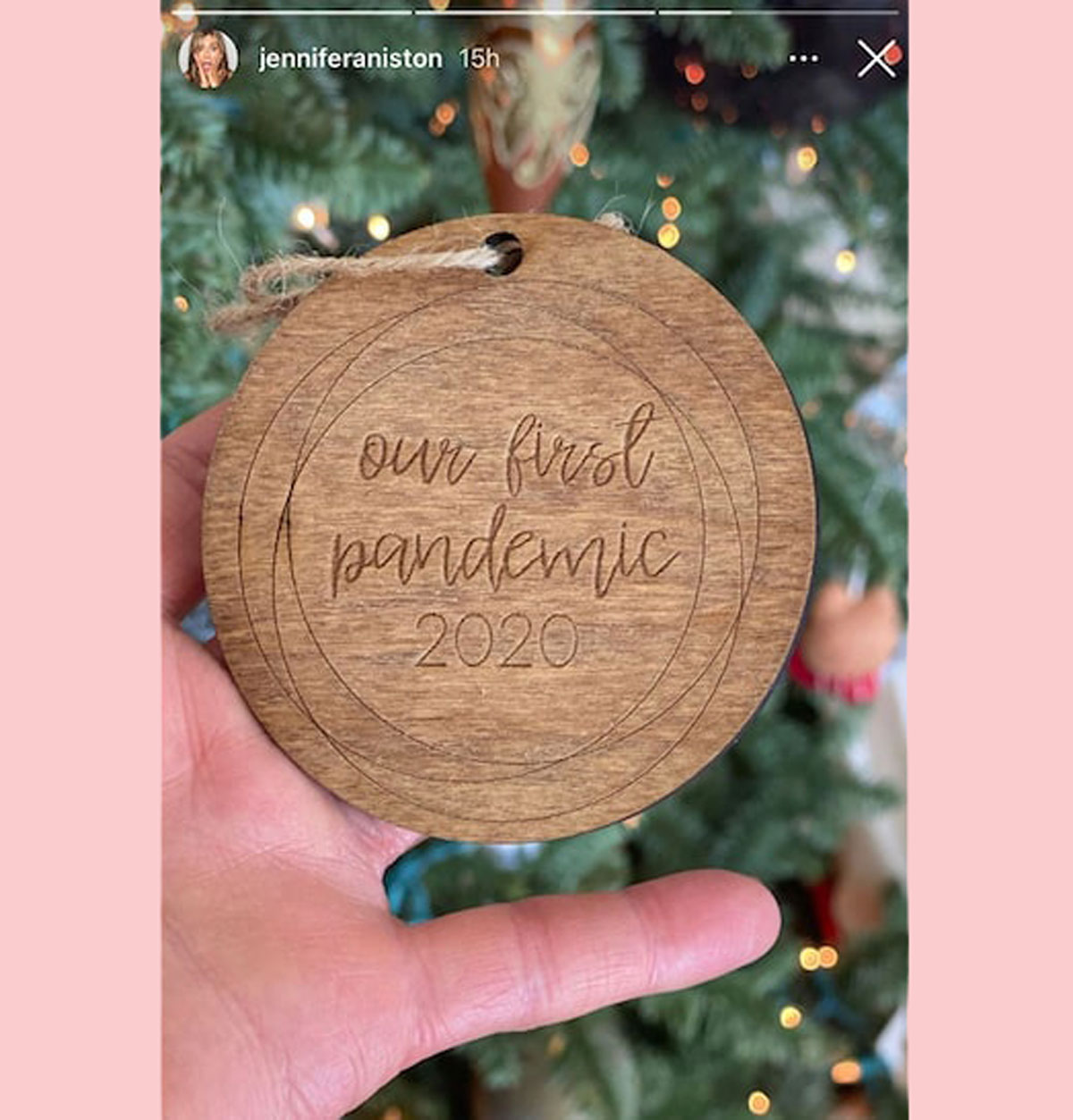 Are you offended by Jennifer Aniston's "our first pandemic" Christmas ornament?