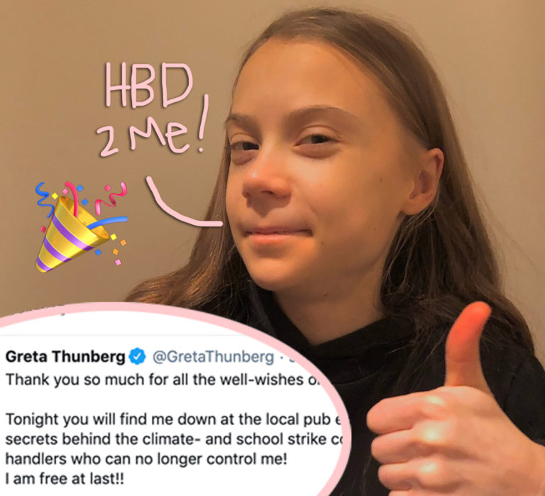 Greta Thunberg Celebrates 18th Birthday & Sticks It To Climate Change