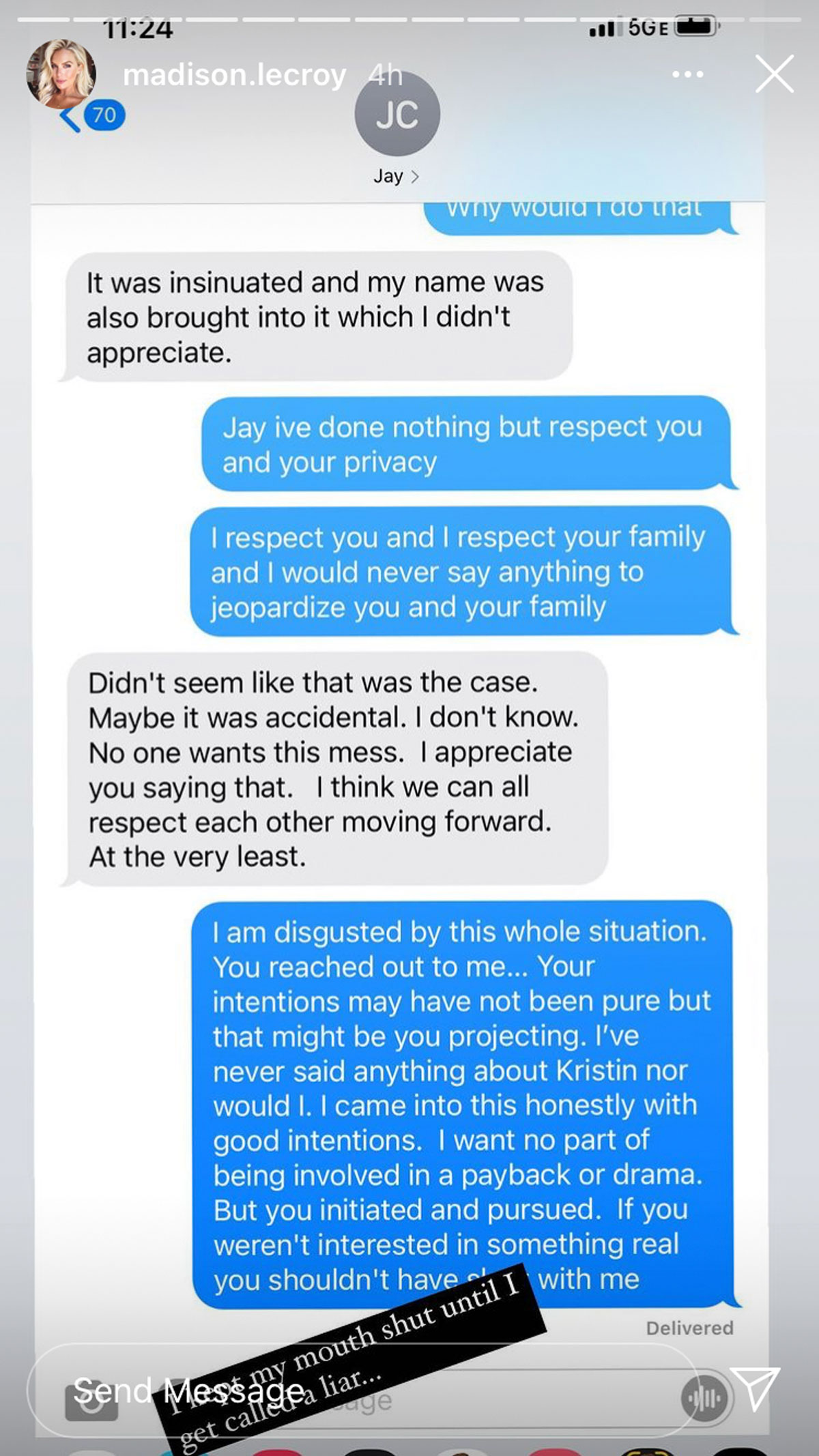 Madison LeCroy brought the receipts, shows off old Jay Cutler text messages!