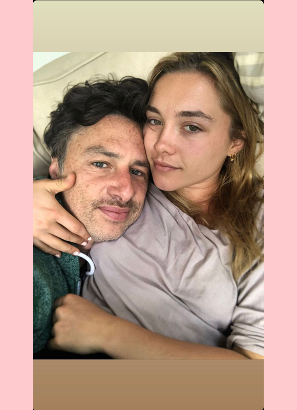 Zach Braff and Florence Pugh birthday cuddling