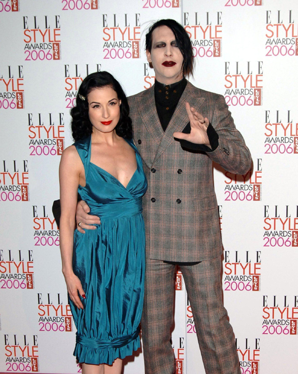 Dita Von Teese and Marilyn Manson in happier times