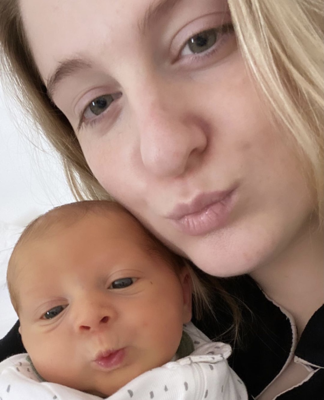 Meghan Trainor & Newborn Son Pose For ADORABLE Duckface Selfie