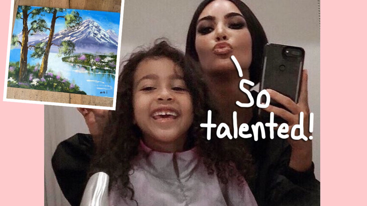 Kim Kardashian Reveals Daughter North West S Gorgeous Painting Fans Go Crazy Perez Hilton