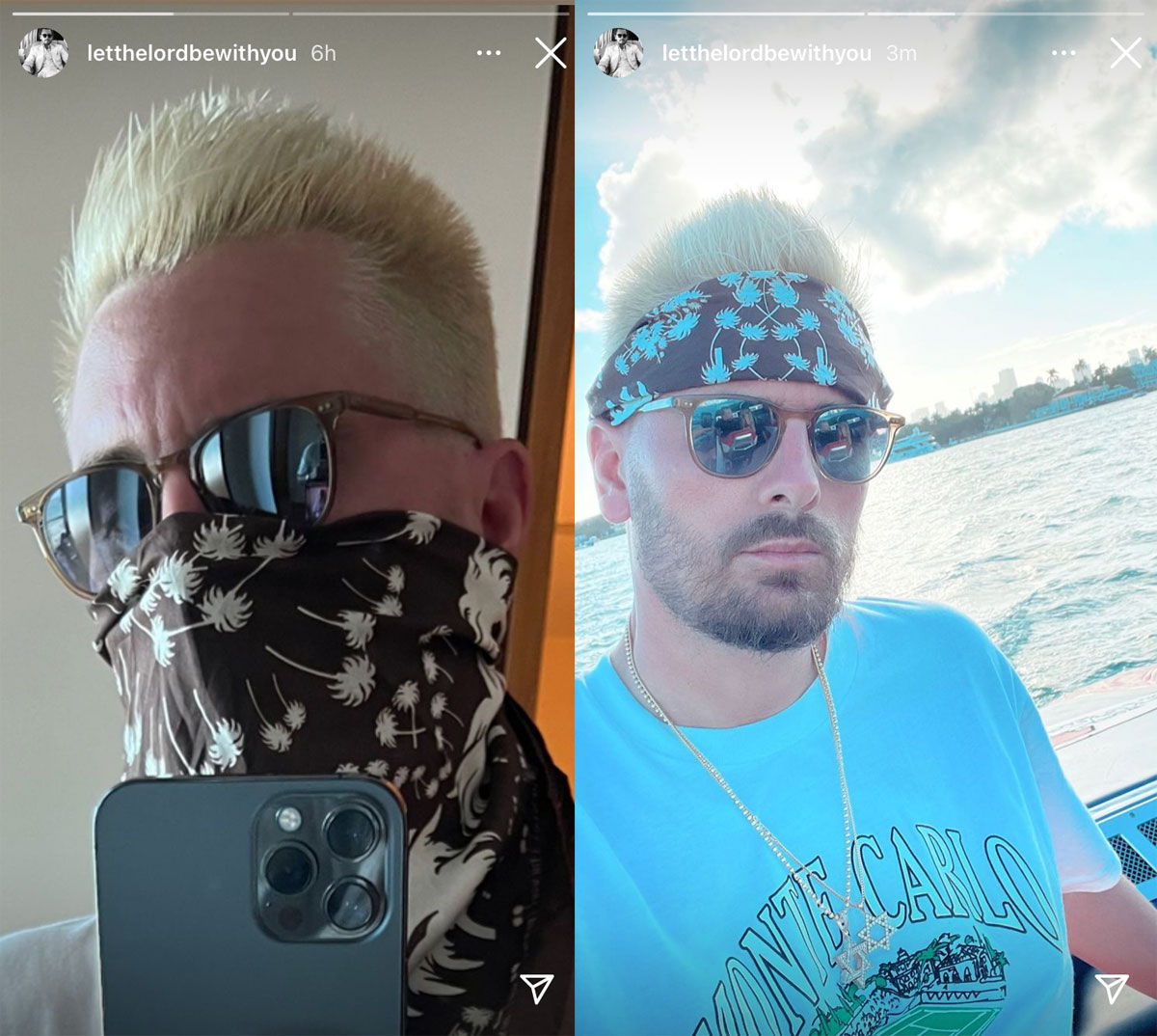 Scott Disick showed off a new pair of platinum blonde selfies on Saturday afternoon!