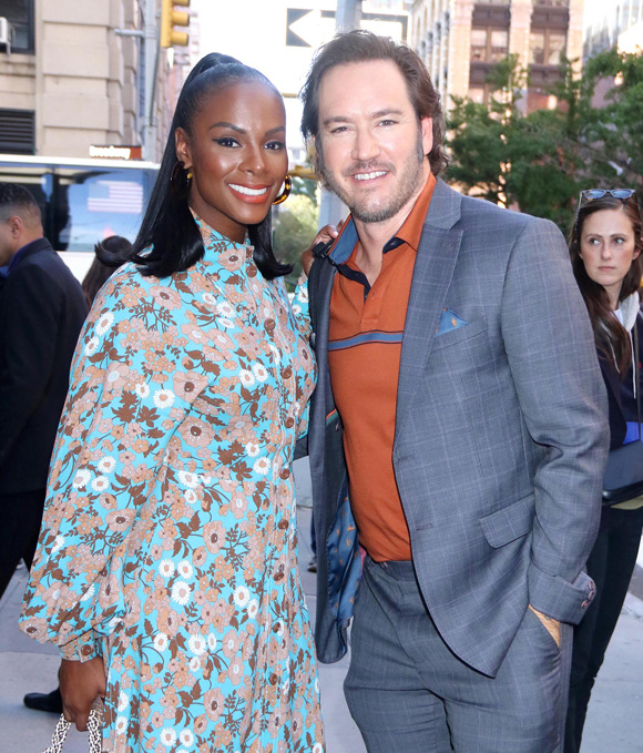 Mark-Paul Gosselaar and Tika Sumpter promoting Mixed-ish