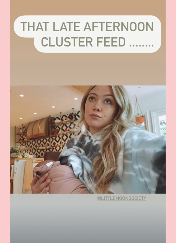 hilary duff : breastfeeding IG story