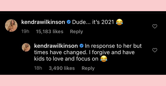 kendra wilkinson : instagram comments on Holly Madison