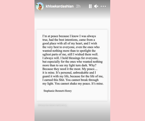 Khloe Kardashian Instagram Story Breakup