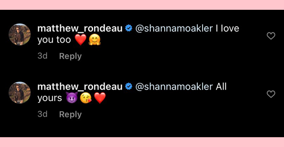matthew rondea, shanna moakler : leftover comments on ig page