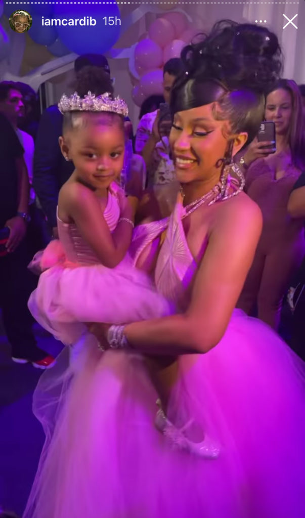 Cardi B and Kulture at her birthday party