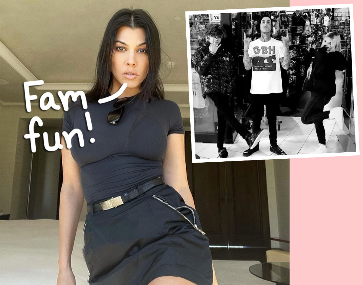 #Kourtney Kardashian Bonds With Travis Barker’s Kids As Blended Fam Makes Another Disneyland Trip!