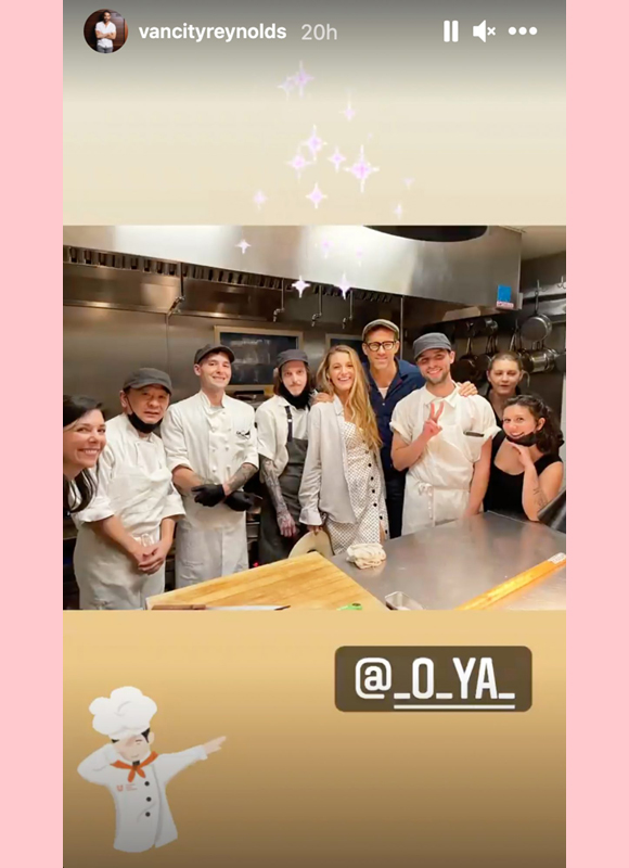 ryan reynolds, blake lively : pose with staff of o ya restaurant for first date anniversary