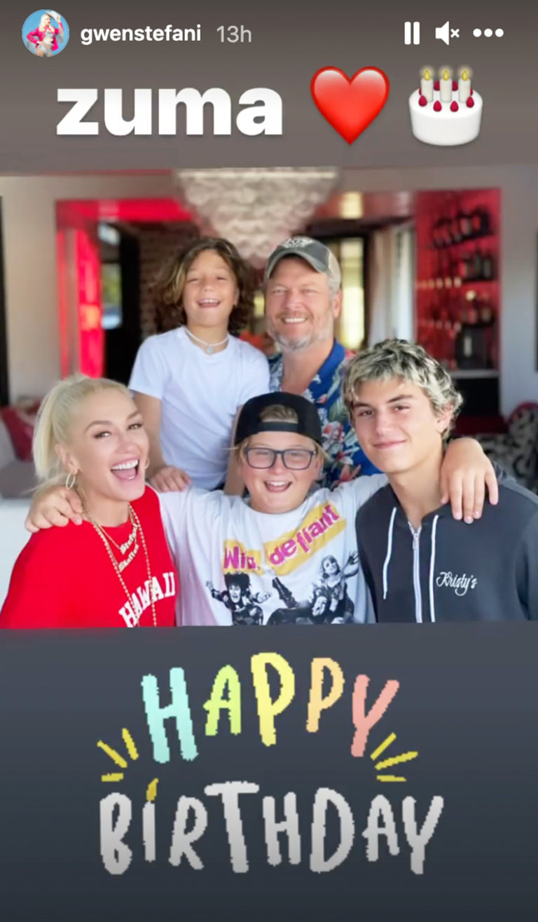 Gwen Stefani Celebrates Son Zuma’s 13th Birthday With Adorable Family ...