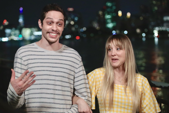 Kaley Cuoco and Pete Davidson filming Meet Cute