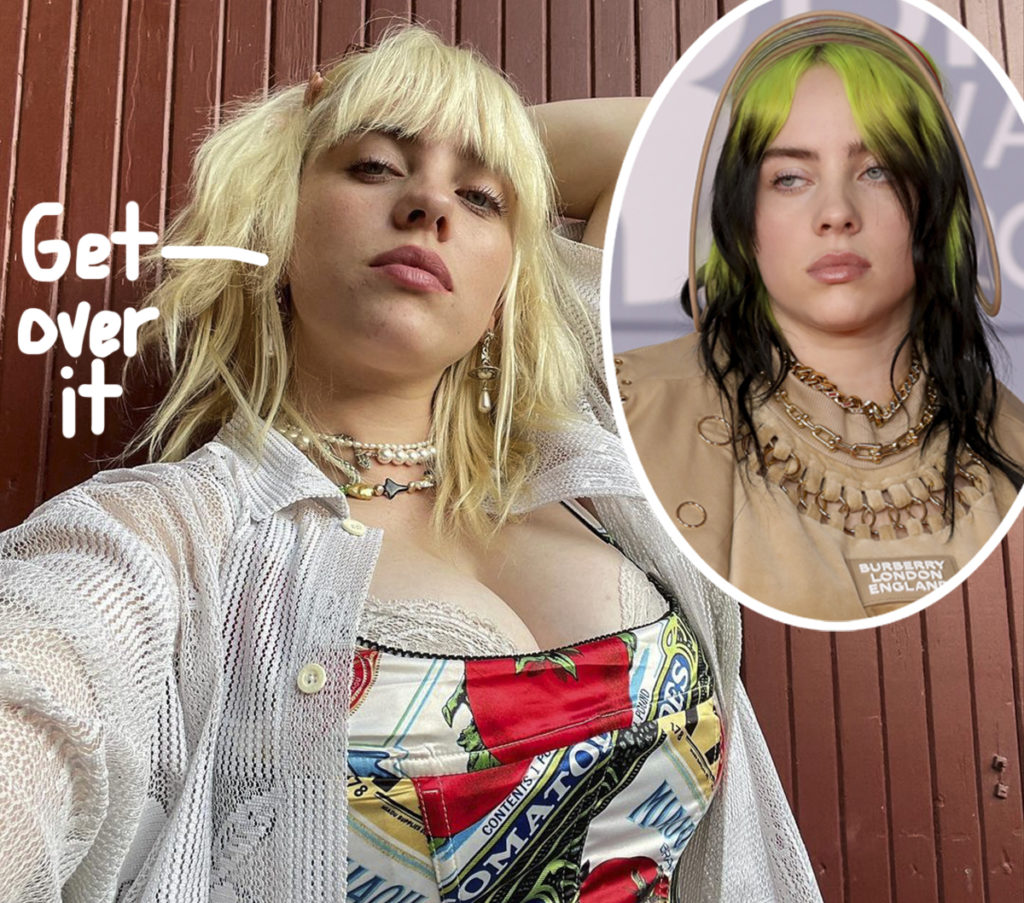 Billie Eilish Lost 100k Instagram Followers Because People Are Scared Of Big Boobs Perez Hilton 