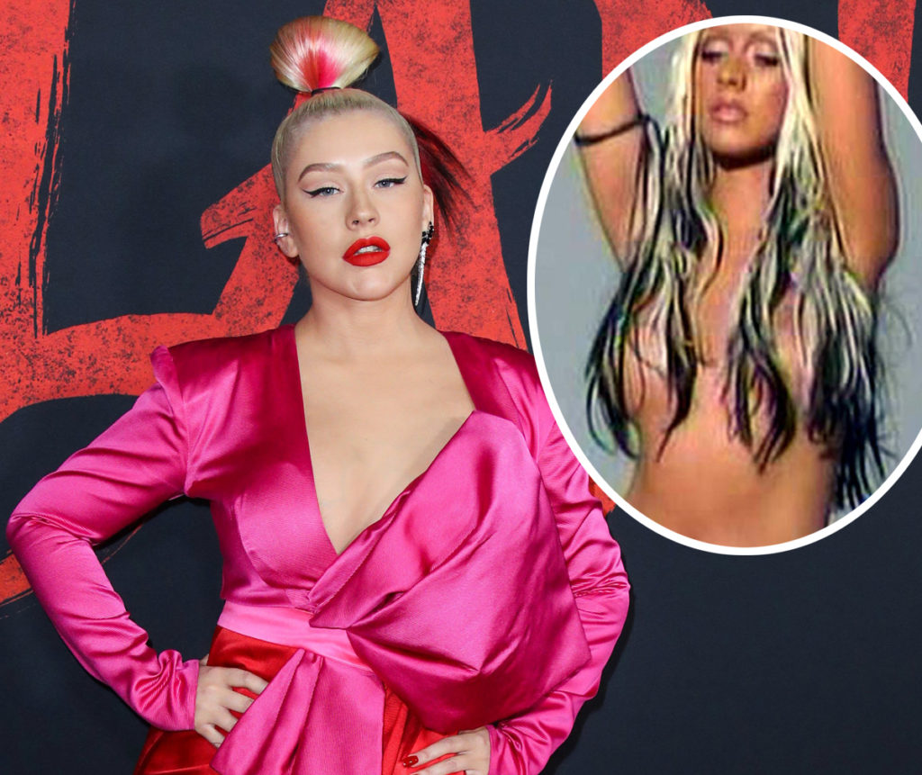 Christina Aguilera throwback stripped
