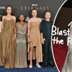 Angelina Jolie & Kids Go Vintage With 'Upcycled' Outfits For Eternals Premiere -- LOOK!