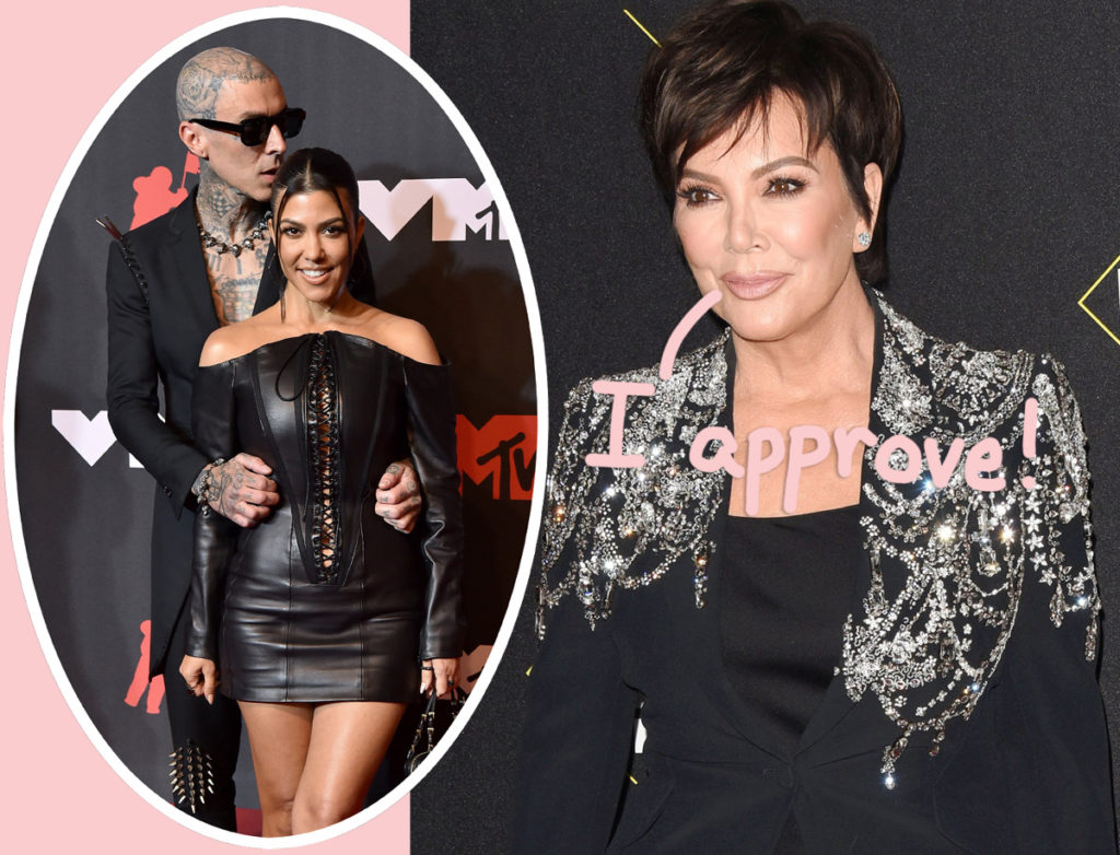 Awwww! Kris Jenner Says Travis Barker Asked For Her Blessing Prior To  Kourtney Proposal - Perez Hilton