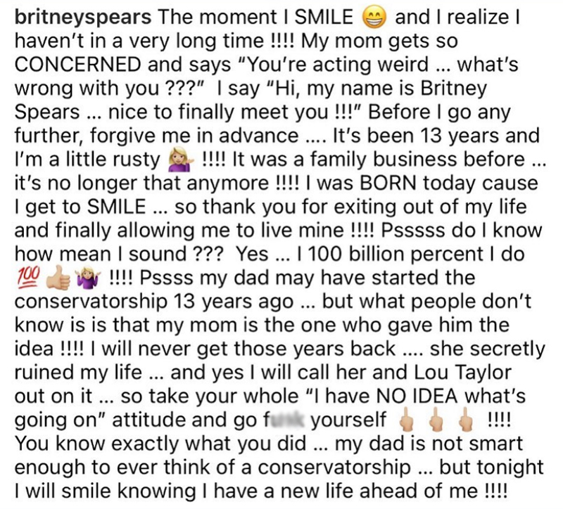Britney Spears says mom lynne was behind the conservatorship