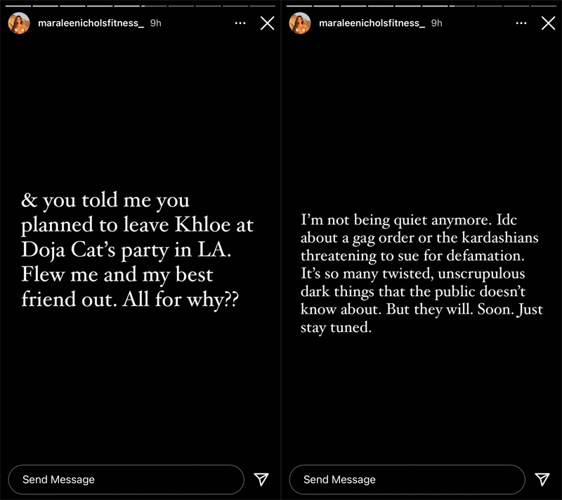 Tristan Thompson attacked in Maralee Nichols' instagram stories 3