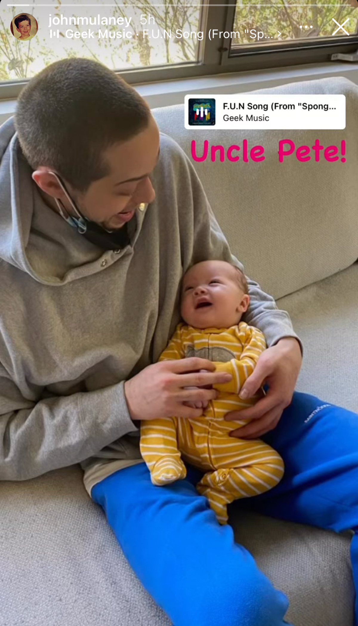 ‘Uncle Pete’ Davidson Meets John Mulaney & Olivia Munn’s Baby For The First Time While Sporting A Chipped Tooth?!