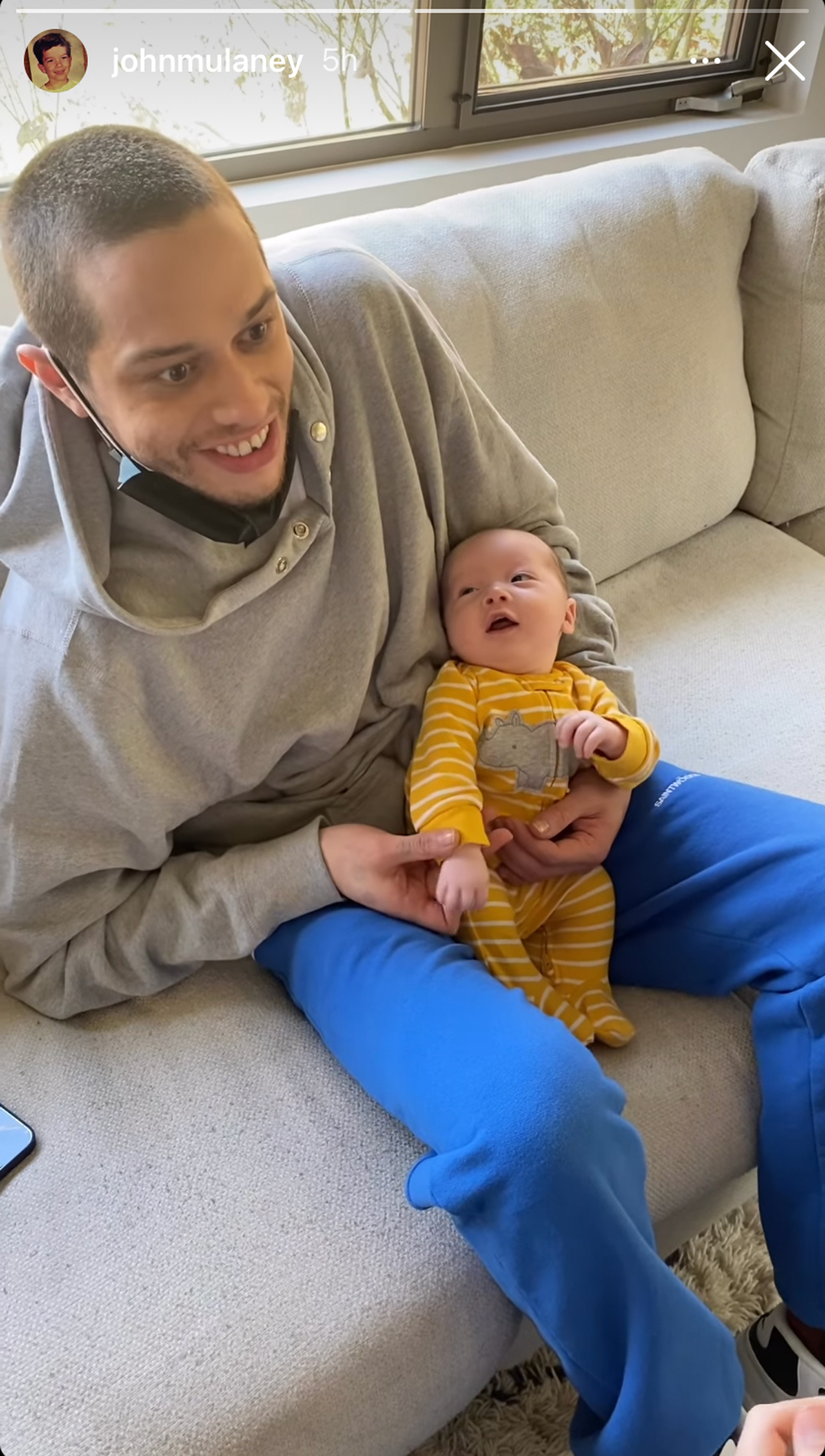 'Uncle Pete' Davidson Meets John Mulaney & Olivia Munn's Baby For The First Time While Sporting A Chipped Tooth ?!