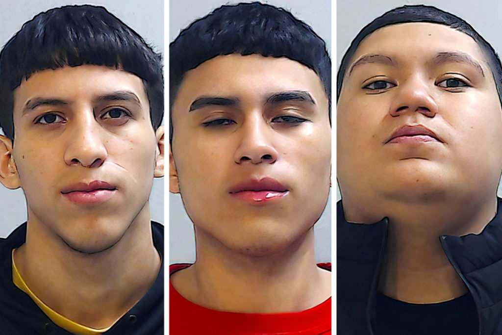 Mugshots of Alejandro Trevino, Christian Trevino, Juan Eduardo Melendez