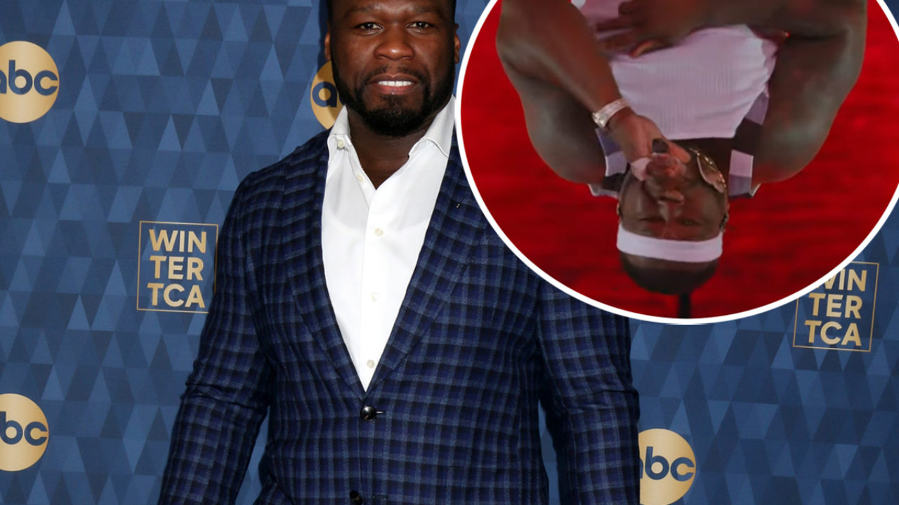 Why was 50 Cent's Super Bowl 2022 halftime performance shot upside down?