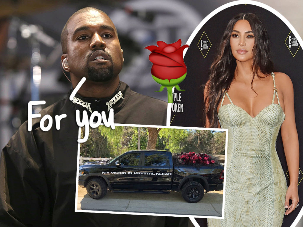 Kanye West Delivers Literal TRUCKLOAD Of Roses To Kim Kardashian For