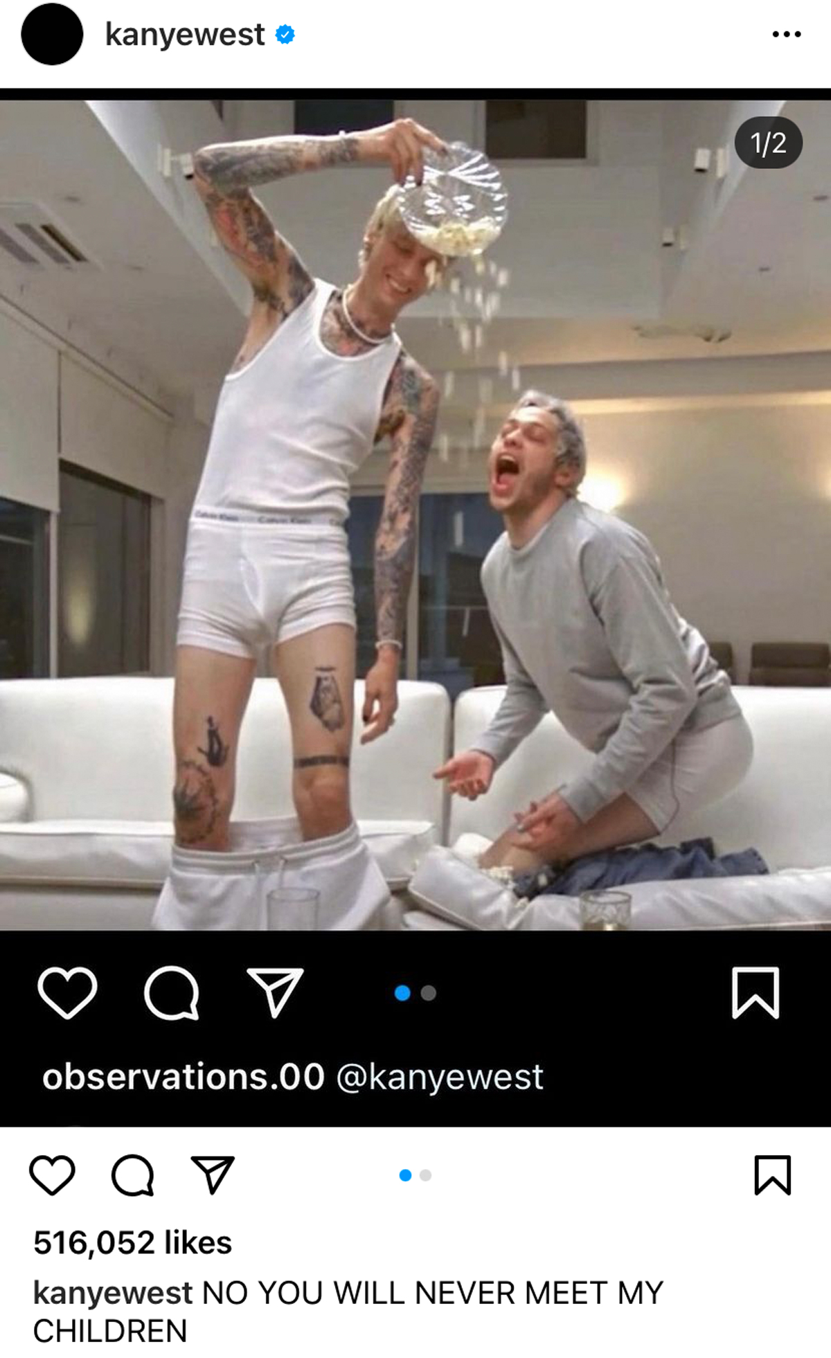Kanye West Continues To Throw Shade At ‘D**khead’ Pete Davidson – See The Latest In The Feud!