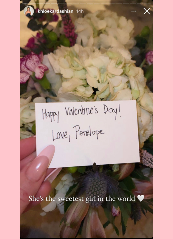 khloe kardashian : valentines flowers from penelope disick