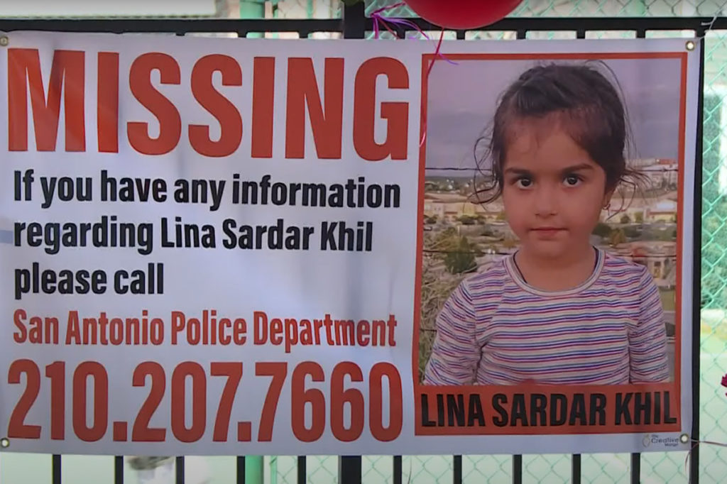 Lina Sardar Khil missing poster
