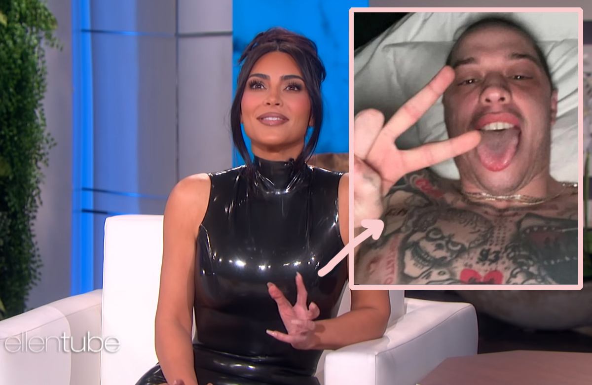 #Kim Kardashian Reveals Pete Davidson Has THREE Tattoos Of Her Already — And Got Her Name BRANDED On His Chest!