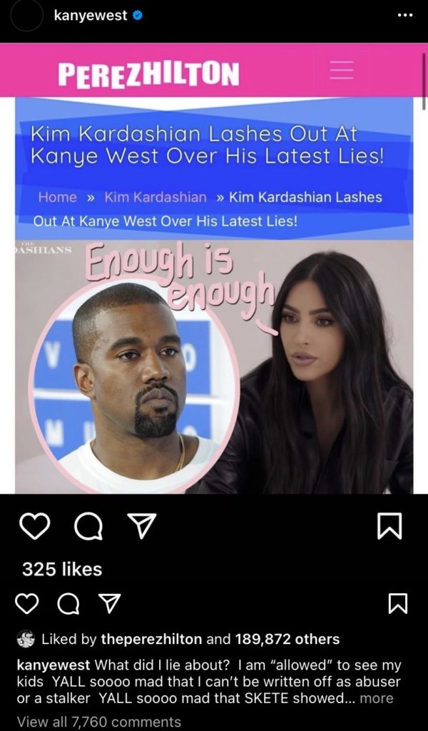 Kanye West Reignites Custody War With Kim Kardashian In New Song - Listen  HERE - Perez Hilton