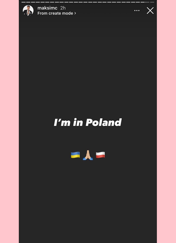 Maksim Chmerkovskiy : arrived in poland instagram story