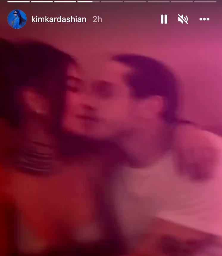 Kim Kardashian kissing Pete Davidson