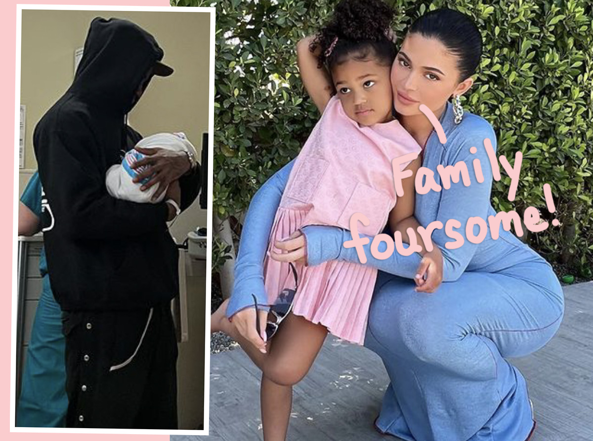 #Kylie Jenner Shows Off Sweet New Snap Of Travis Scott Holding Their Newborn Son At Family’s LAVISH Easter Celebration!