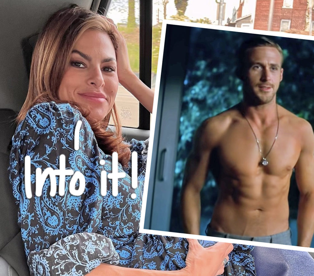 Eva Mendes Reveals She's Wearing Ryan Gosling's 'Ken' Underwear