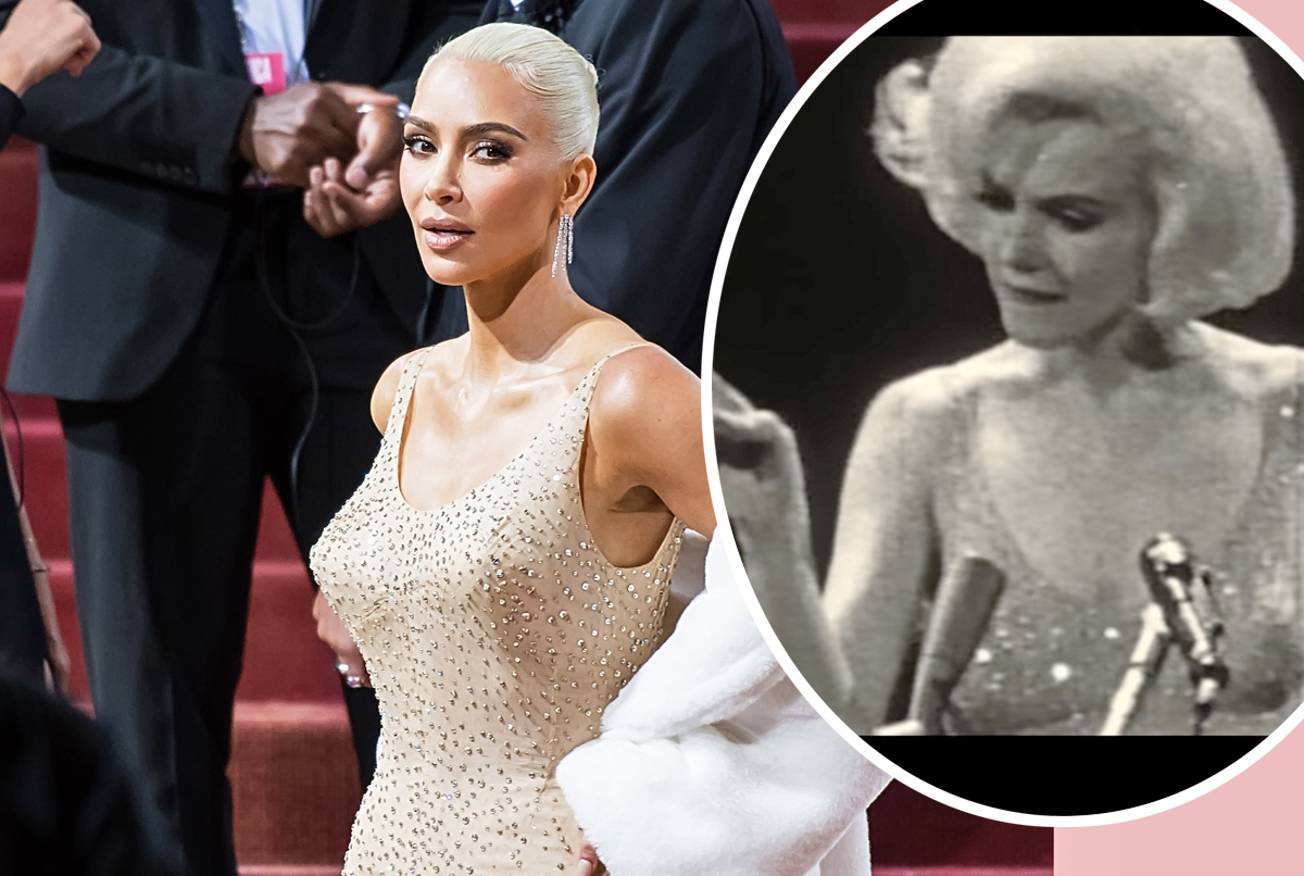 Did Kim Kardashian RUIN That Priceless Marilyn Monroe Dress?! - Perez Hilton