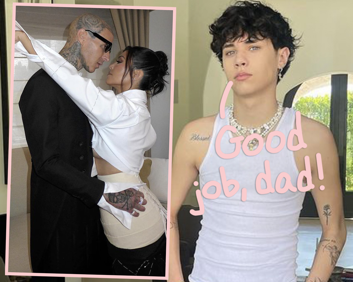 #Travis Barker’s Son Landon SWOONS Over His Dad Marrying ‘Amazing’ Kourtney Kardashian!