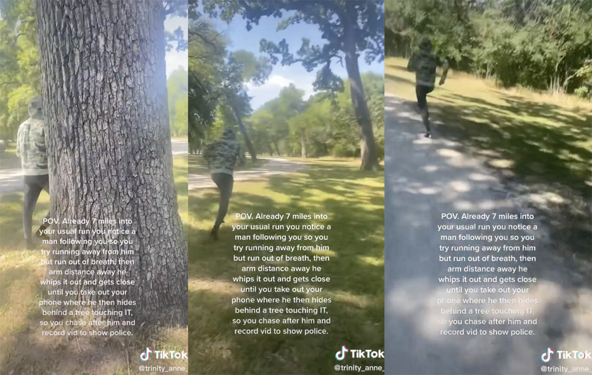 Woman Confronts Alleged Park Perv Who Was Following Her While Out On A Jog: 'Why Are You Hiding?'