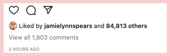 Jamie Lynn Spears Likes Britney Instagram Post