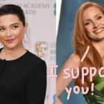 Jessica Chastain Goes To Bat For Florence Pugh And Her Nipple-Exposing Gown!