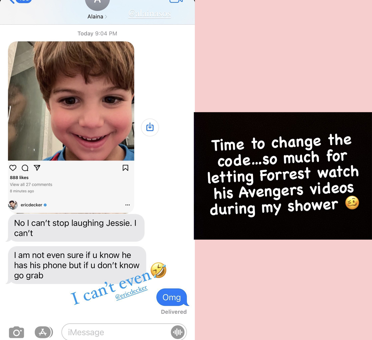 Jessie James Decker's Son Took NAKED Photo Of Her Husband Eric In The Shower & Posted To Instagram!
