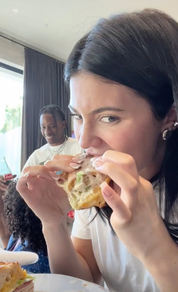 Kylie Jenner Eats A Sandwich