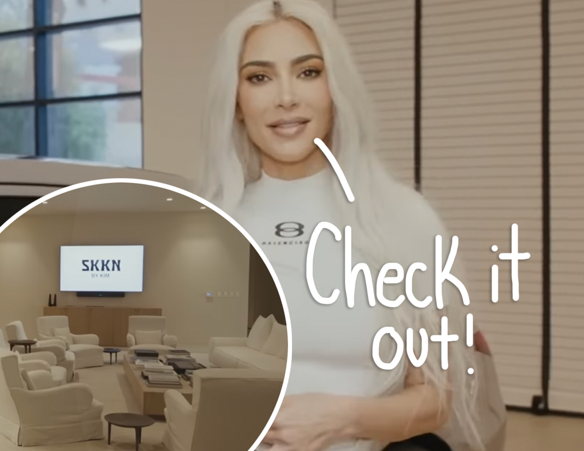 #Kim Kardashian Gives Tour Of Her MASSIVE SKKN By Kim Office — Including Glam Rooms, Amphitheater & More!